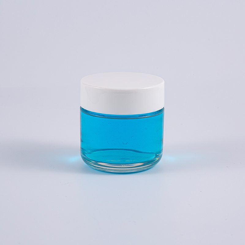 Transparent round shape PETG 120g Thick Wall Cream Jar With White Screw Cap