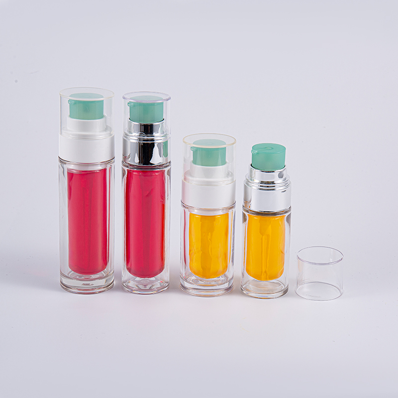 Clear PETG Bottle With Multi-Layer Composite Inner Bag 30ml 50ml Vacuum Bottle With Pump
